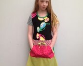Upcycled Dress Handmade Recycled Dress Repurposed Pieced  Size 10 (European size 146/152)