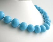 Necklace Turquoise Blue Preppy Hand Knotted Silk Statement Fashion