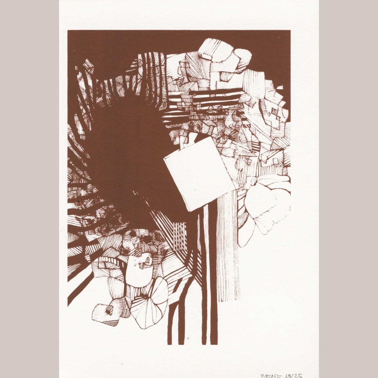 Weisser Quader - Limited Edition of 25 - One Color Screen Print - A5 - Artwork by Julia Benz