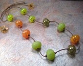 favorite hollow bead mix necklace - citrus colors