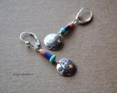 SUGAR SKULLS all sterling silver and gemstone leverback earrings by srgoddess