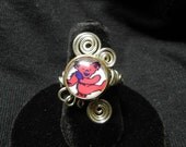 Wire Wrap Ring - Adjustable Grateful Dead Red Bear