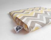 iPad case, iPad cover, iPad sleeve fits other tablets and netbooks - Lemon and Grey Chevron - Custom Sizing Available