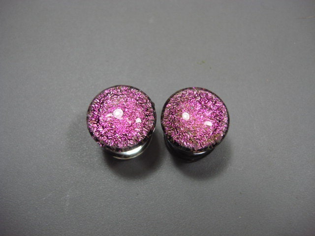 14mm Pink Dichro on Black Fronts DF
