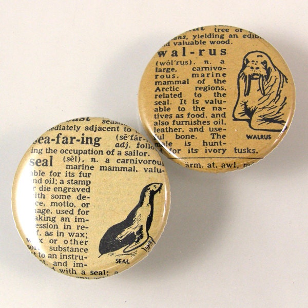 Walrus Pinback Button Set