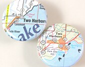Two Harbors Map Pinback Buttons