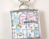 Minneapolis Map Pendant Necklace