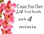 Create Your Own / 4 QUARTER  Yard Bundle Cotton Apparel / Quilt Fabric