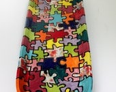 Handmade Ceramic Serving Dish  Colorful Carved Puzzle Design