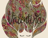 Dreaming with flowers 11x14 print
