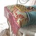 SALE - Baselisk Fusion Cushion, Antique Velvet, Intricate Bead Work, Bohemian, Gypsy, Home Decor