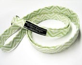 fabric long lanyard light green and white chevron