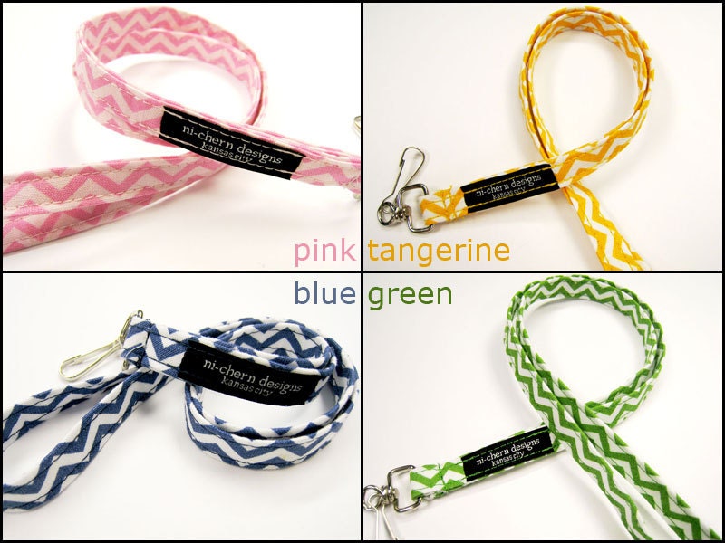 fabric short lanyard chevron - pick your color