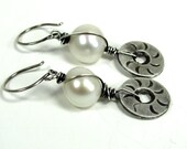 Pearl, Hill Tribe , Sterling Silver Earrings