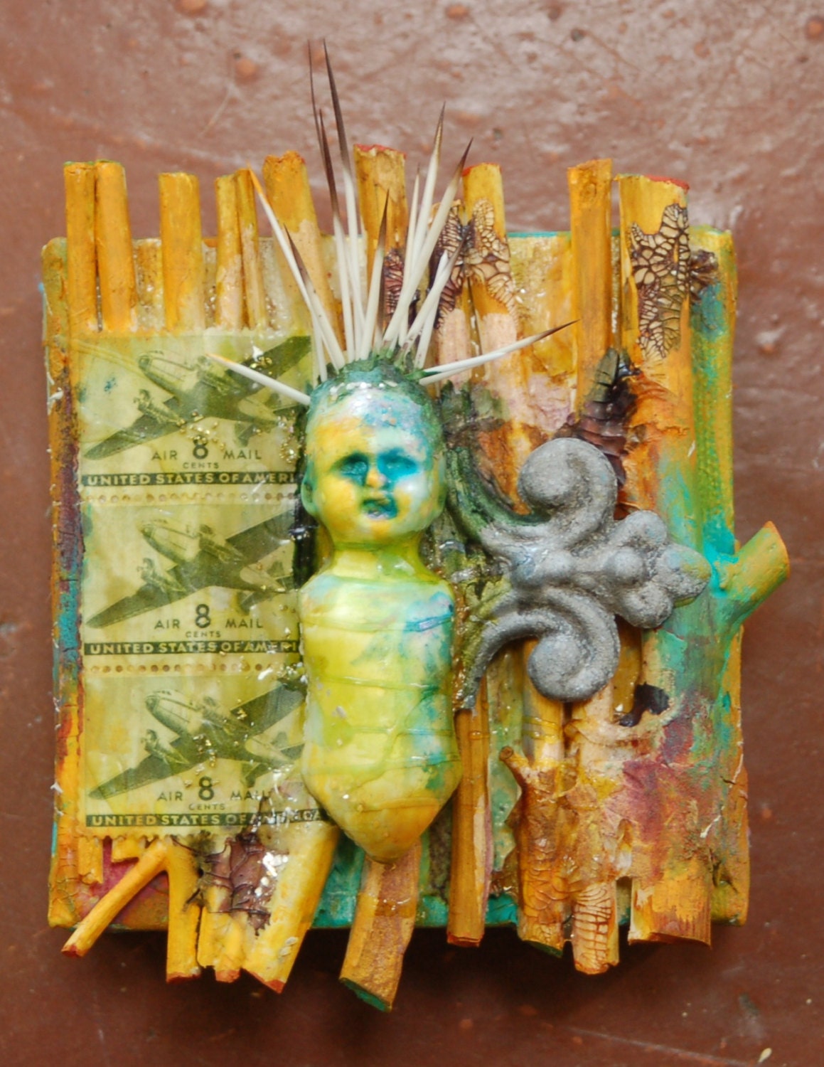 Take Flight Talisman mixed media painting