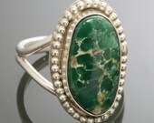 Broken Arrow Turquoise Sterling Silver Ring Size 7 s13r005