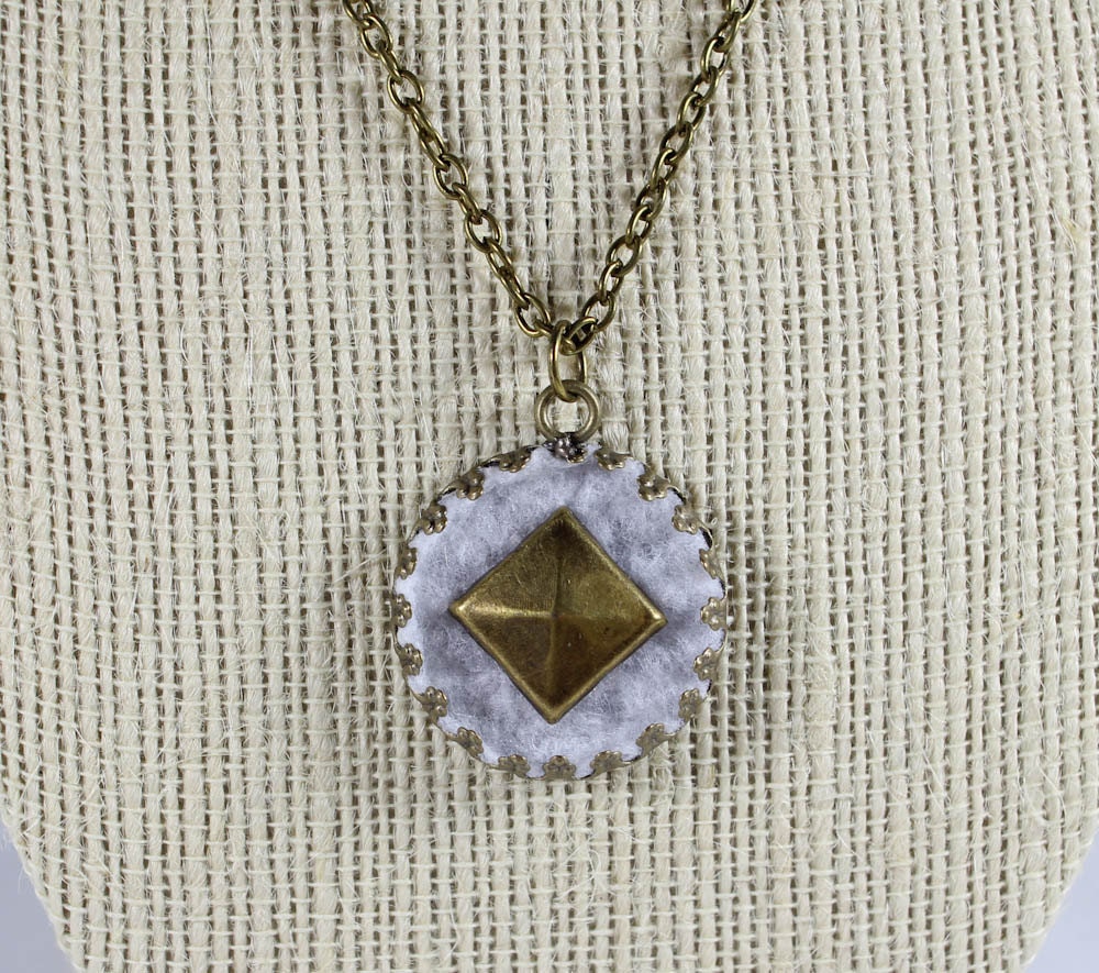 Bronze Spike and White Pendant