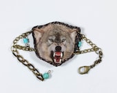 Turquoise Wolf Y-Chain Bracelet