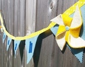 Pinwheel Party Decorations - Felt Birthday Banner - Personalized Birthday