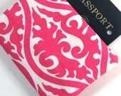 Passport Cover Fabric - Hot Pink Kimono