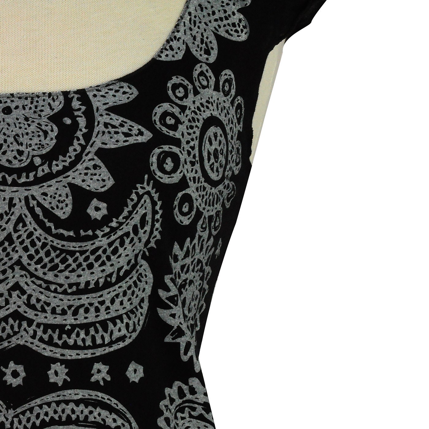 Mexicali Lace Design Graphic Scoop T-Shirt, Hand Screen Printed by Maryink