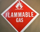 Large Vintage FLAMMABLE GAS Sticker - warning - Really Cool, Fun, & Visual