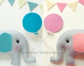 ELEPHANT with BALLOON Custom Party Topper - reusable  cake topper, elephant theme party decor, unique party favors, kids birthday