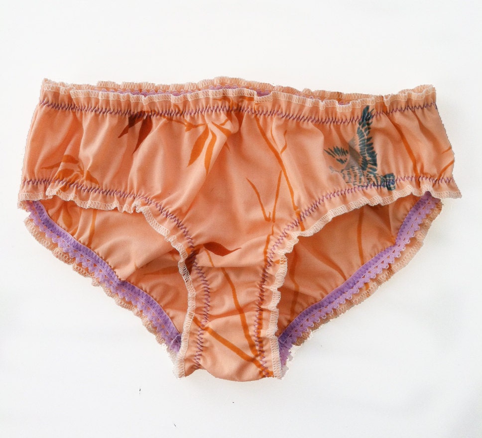 Orange Bamboo Print Bloomers Ready to Ship Size M
