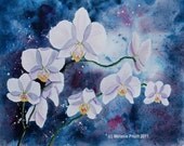SALE Enchanted Orchid ORIGINAL 11x14 flower floral watercolor painting by Melanie Pruitt EBSQ