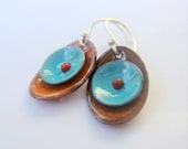 Tangarine Dish - double layered enameled earrings