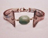 Spoon Bowl Bracelet New Style Recycled Silverware Amazonite Focal Bead Size 7