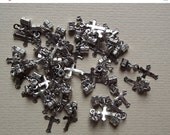 Small antique silver colour cross charms
