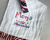 Baby Firecracker Burp Cloth - Red, White and Blue, July 4th Baby Burp Rag OR place a Custom order