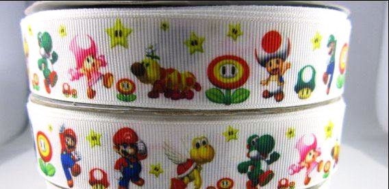 Novelty Hair bow ribbon retro video game characters geekery 80's