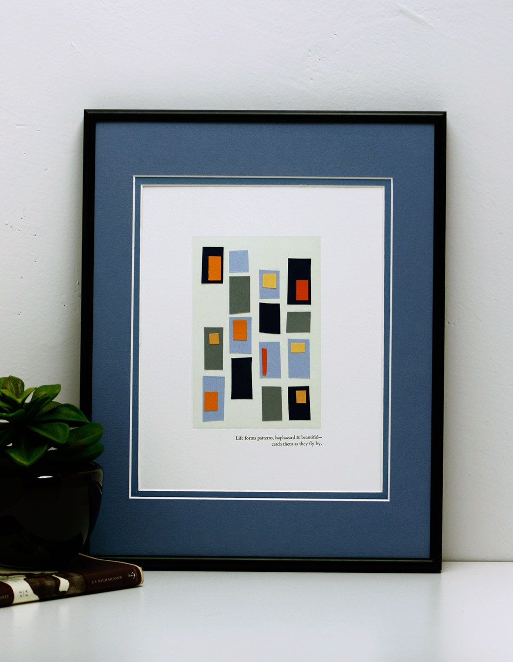 Original Paper Collage plus Letterpress, Pattern Forms  (no 40),  8x10