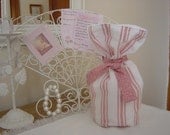 Pink stripe shabby chic style doorstop