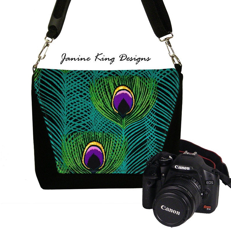 SALE Digital Camera Bags Slr Camera Bag DSLR Camera Bag Purse Zipper  Deluxe Peacock Feathers (RTS)