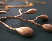Leafy Branch Necklace, Gold Leaf Necklace, leaf charm Necklace