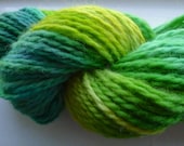 MAIDENHAIR - (120 yards) Vibrant Teal green Handdyed Bulky Wool Yarn Skein