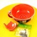 Red Pottery Bowl with handle SM47 - Personal size for soup, salad, cereal, ice cream IN STOCK Graduate Gift
