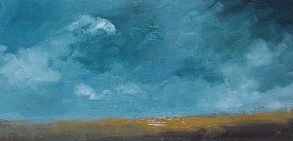 original oil painting landscape sky clouds