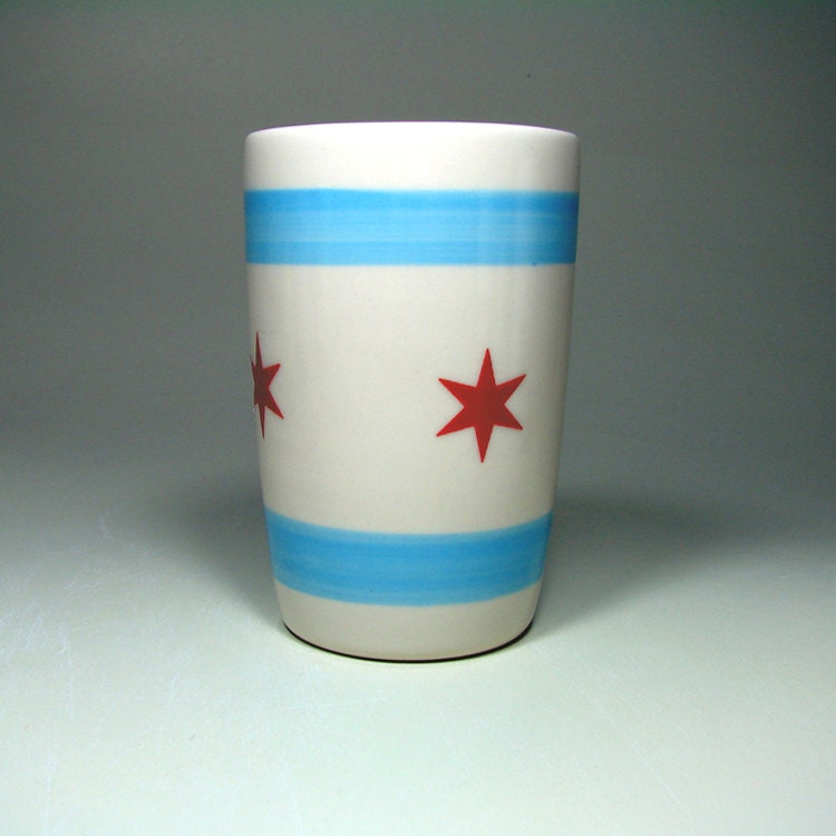 18oz tumbler chicago flag. Made to Order.