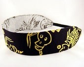 Reversible Headband - Dancing Skeletons in the Fog