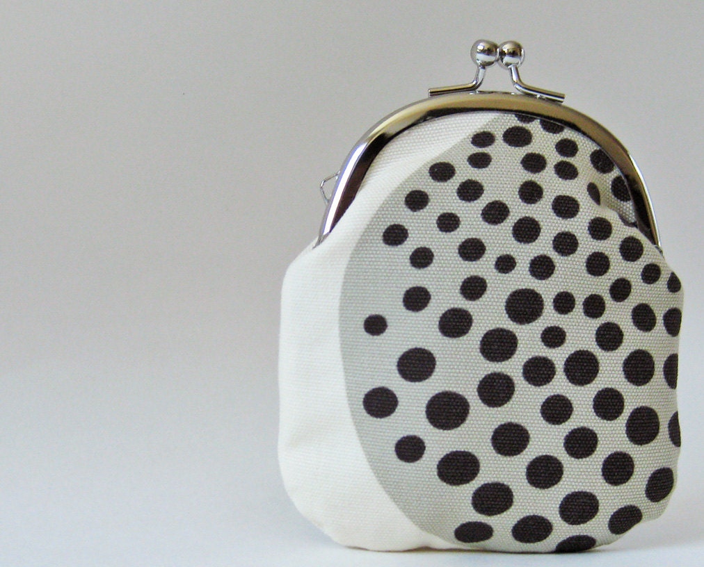 Tall coin purse - black spots on natural