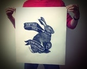 The Rabbit Speaks - Linoprint