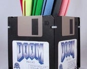 DOOM Video Game Floppy Disk Pen and Pencil Holder