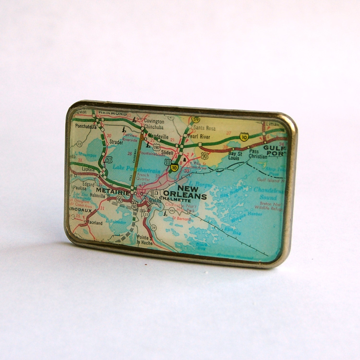New Orleans Map Buckle