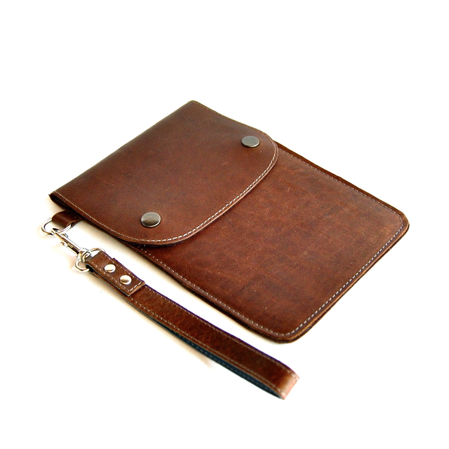 Felt and Salvaged Leather Kindle eReader Cover Brown