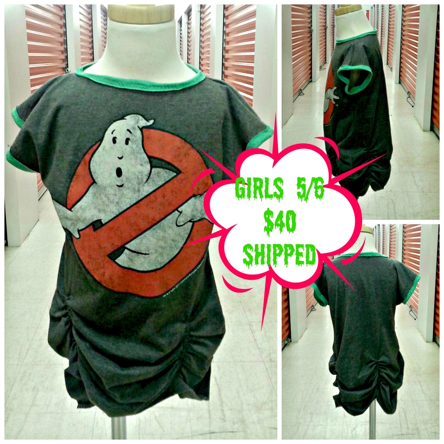 Ghostbuster Short Sleeve Shirred Tunic Size 5/6
