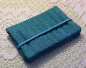 Travel Tea Bag Holder Pouch Carrier Mini Wallet -Teal Blue